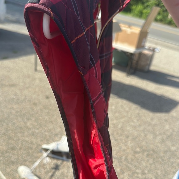 St. John's Bay Red and Black Plaid Vest - Picture 5 of 7